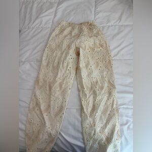 Kids Zara Off-White Textured Pants